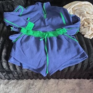 Blue and Green Tracksuit Set